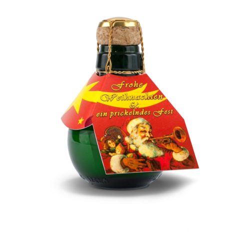 Kleinste Sektflasche der Welt Weihnachtsgruß