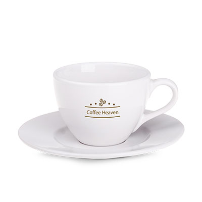 Tasse mit Untertasse Maxim Diana mit Logo oder Schriftzug